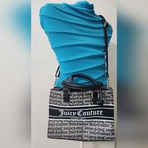 Juicy Couture Black /White Satchel Bag Adjustable Straps